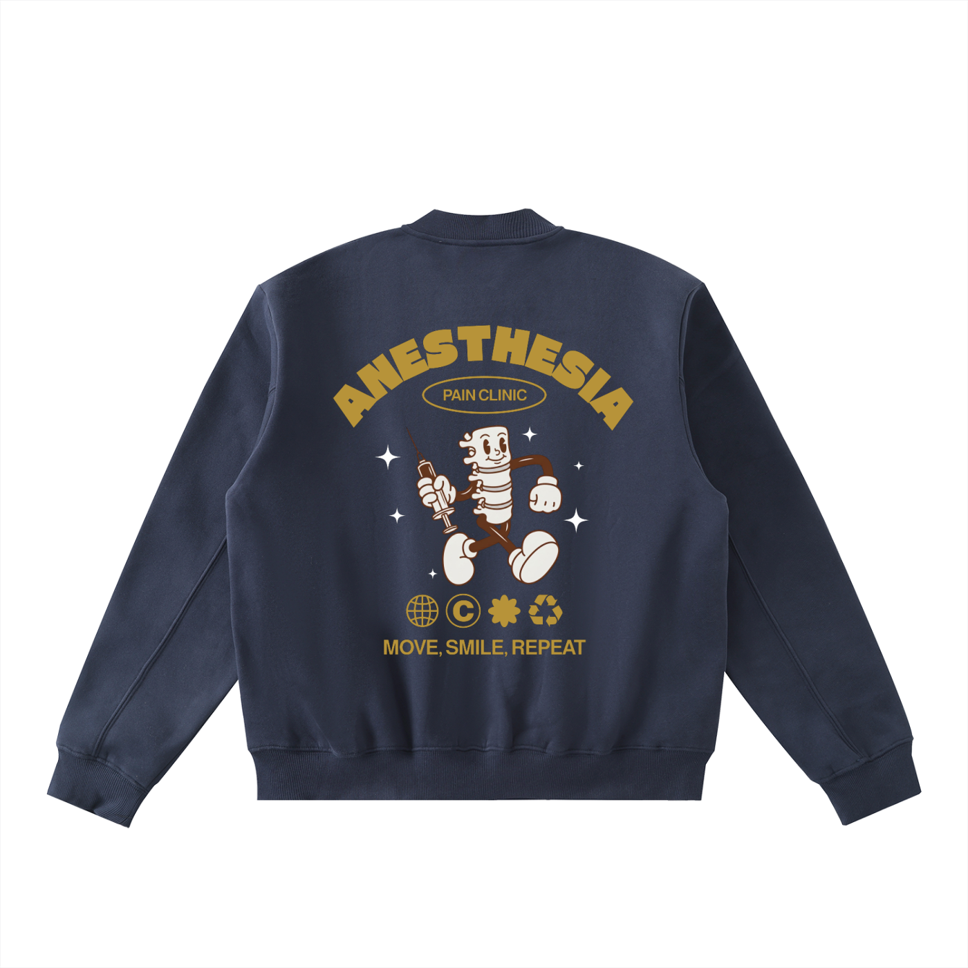 Essential Zip-Up Fleeced Varsity Jacket