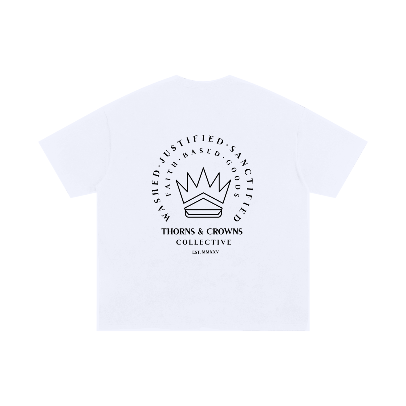Thorns & Crowns WASHED (White) - Unisex Cotton T-Shirt