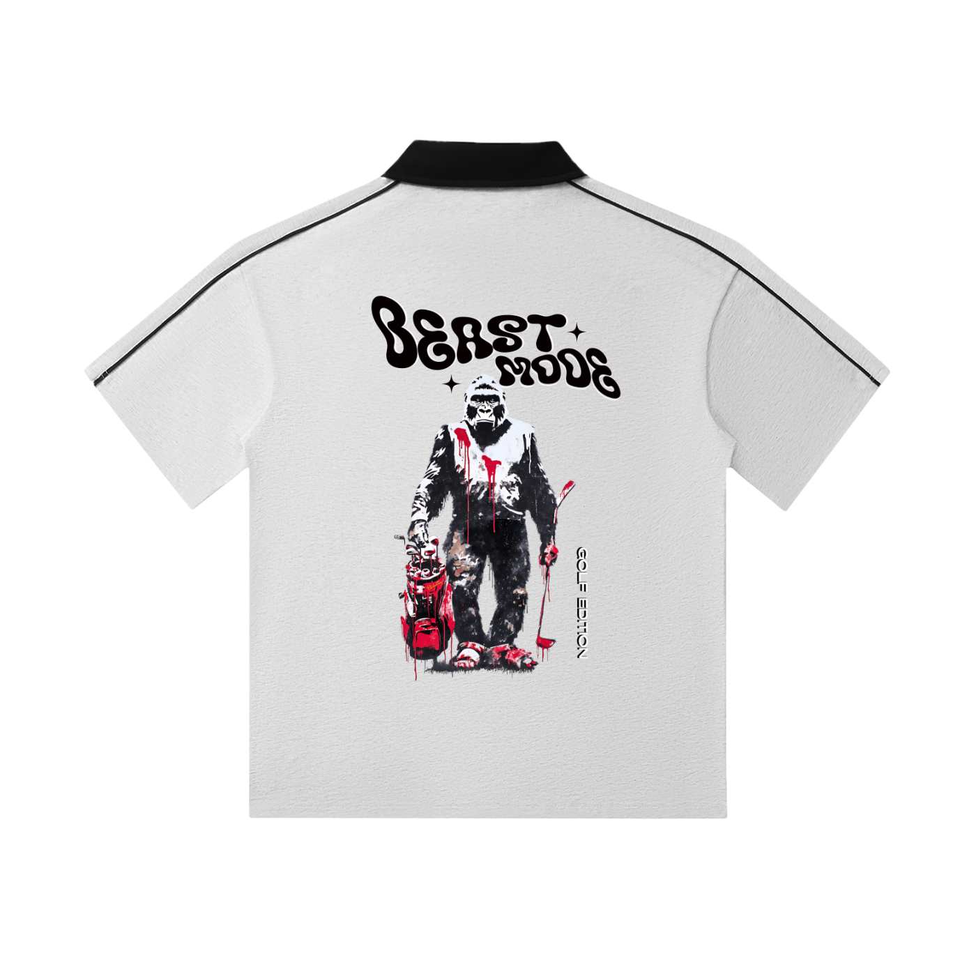 Beast Mode - (Runs small - Size Up!) Contrast Collar Short-Sleeve Golf Shirt