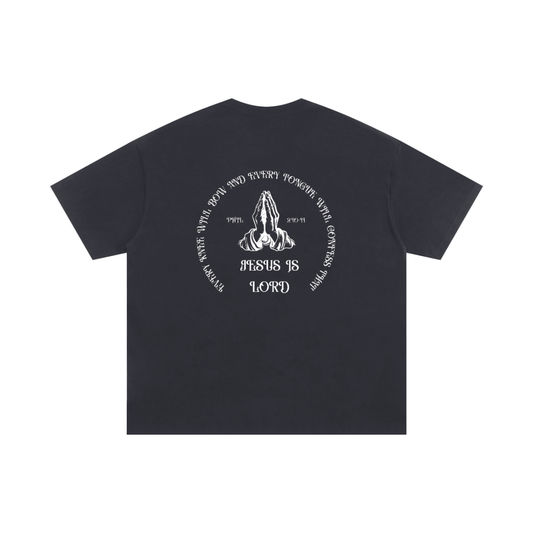 Thorns & Crowns Jesus is Lord (Black) - Unisex Oversized Cotton T-Shirt