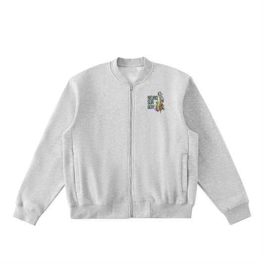 Chanel’s Neurosurgery- Essential Zip-Up Fleeced Varsity Jacket