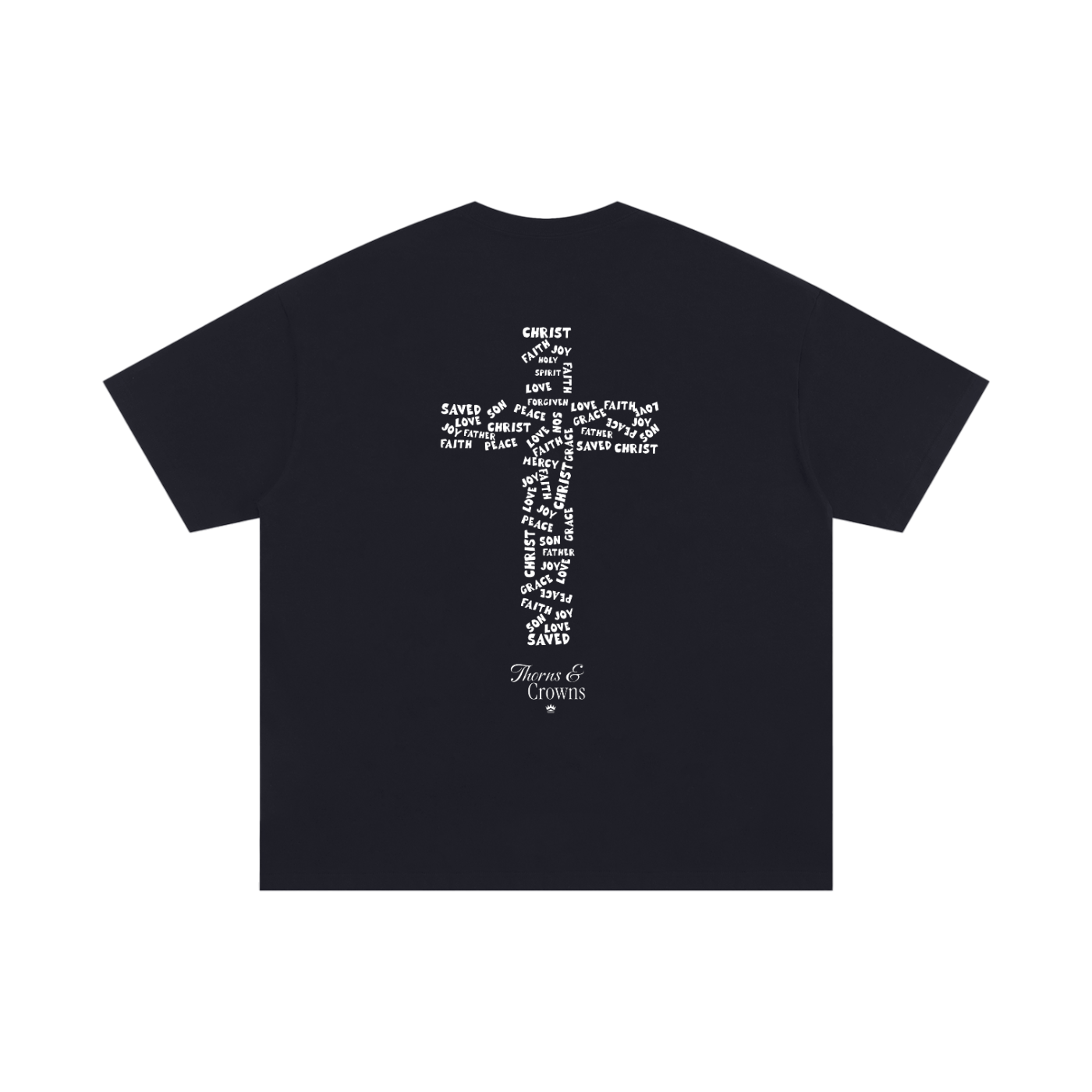 Thorns & Crowns Filled Cross (Black) Unisex Cotton T-Shirt