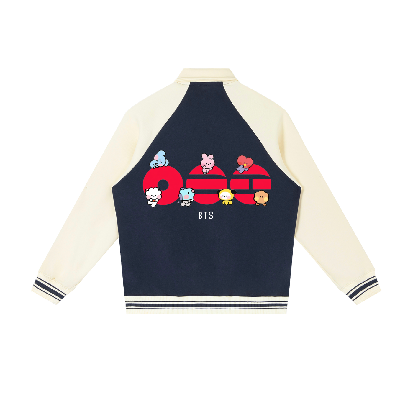 Contrast Raglan Sleeve Baseball Jacket