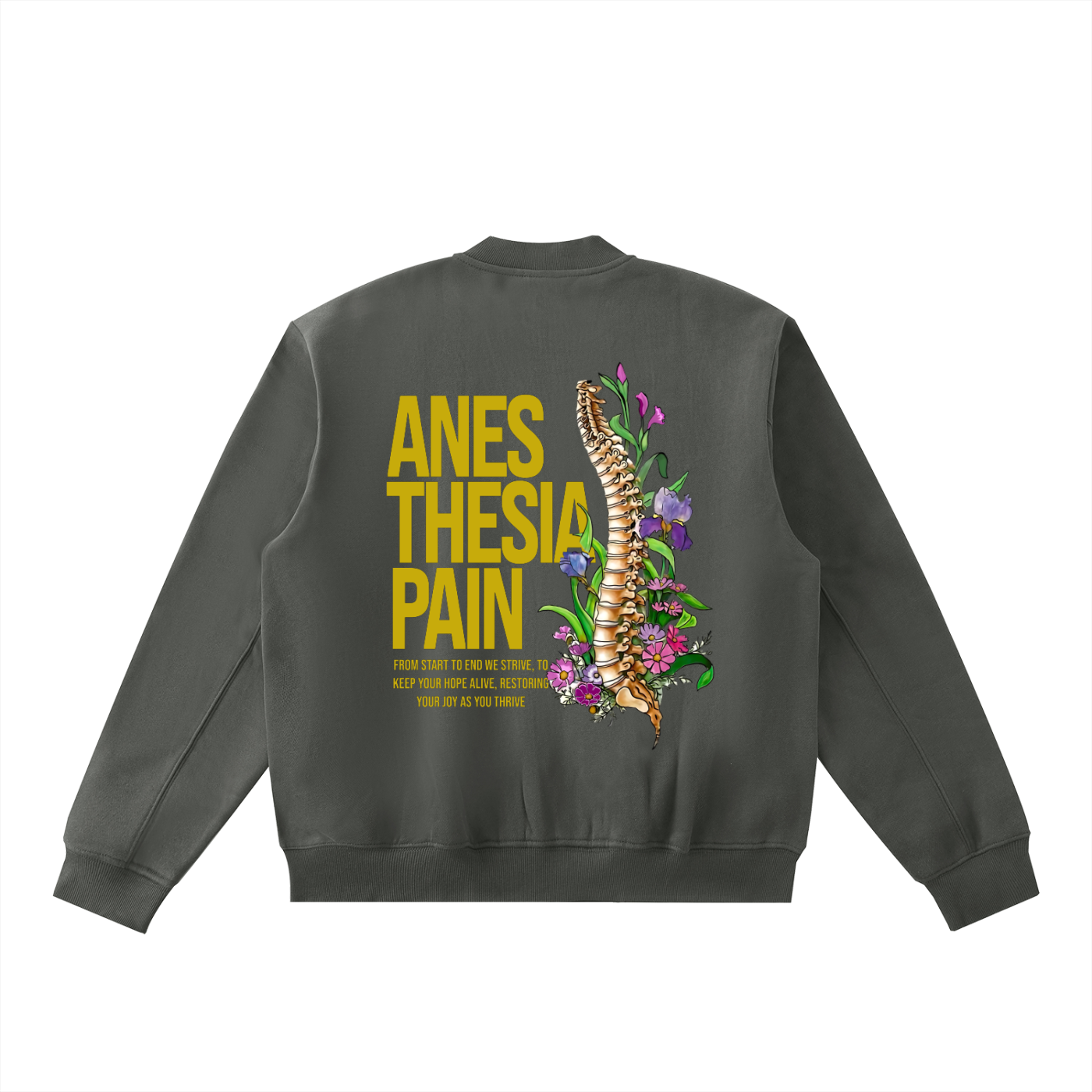 Anesthesia 4 by Court - Essential Zip-Up Fleeced Varsity Jacket