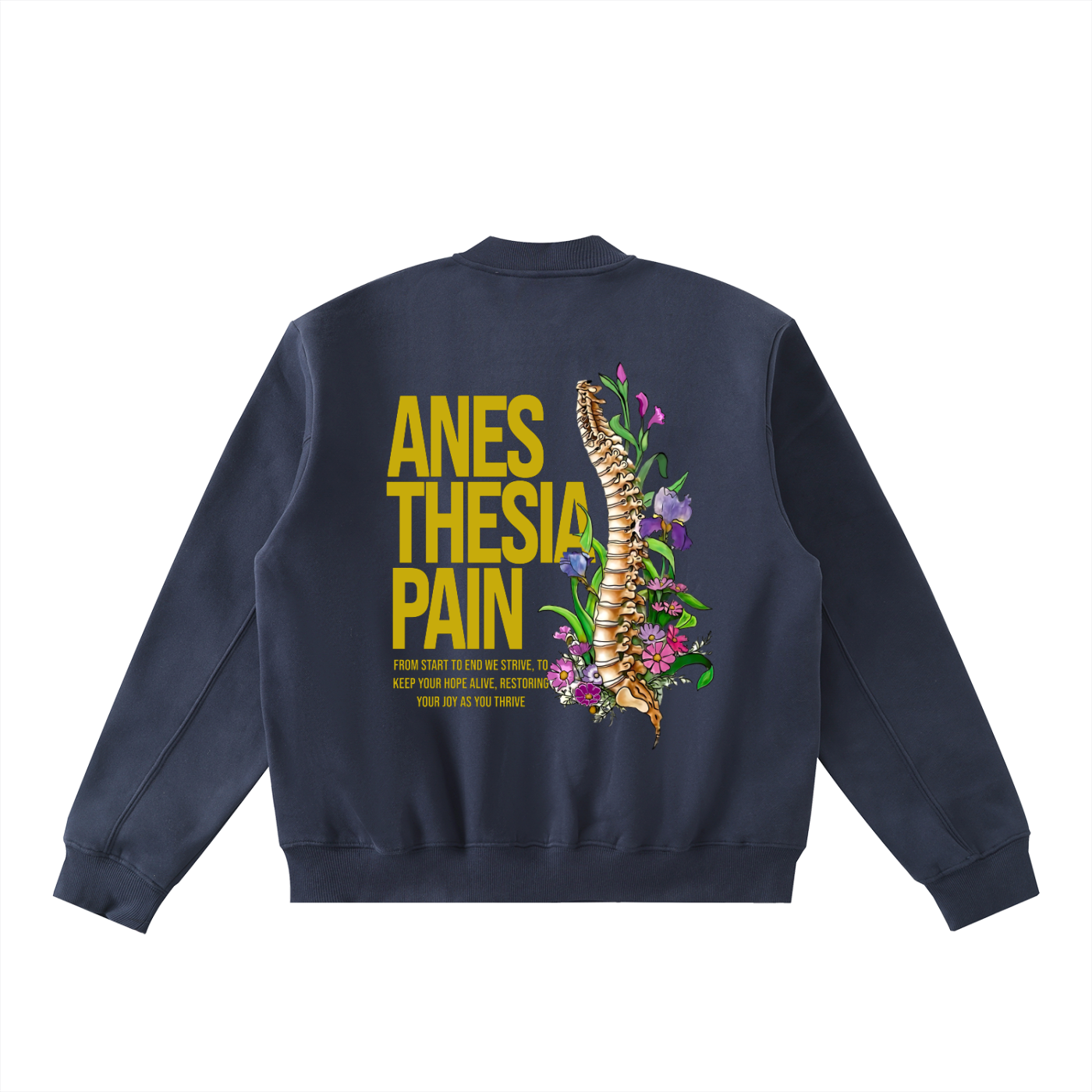 Anesthesia 4 by Court - Essential Zip-Up Fleeced Varsity Jacket