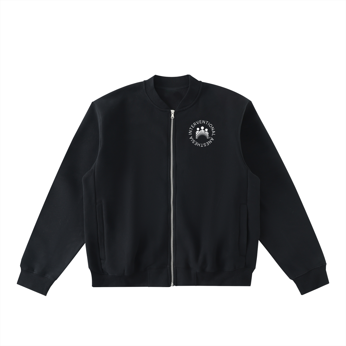 Essential Zip-Up Fleeced Varsity Jacket
