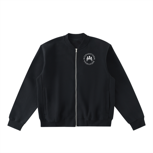 Essential Zip-Up Fleeced Varsity Jacket