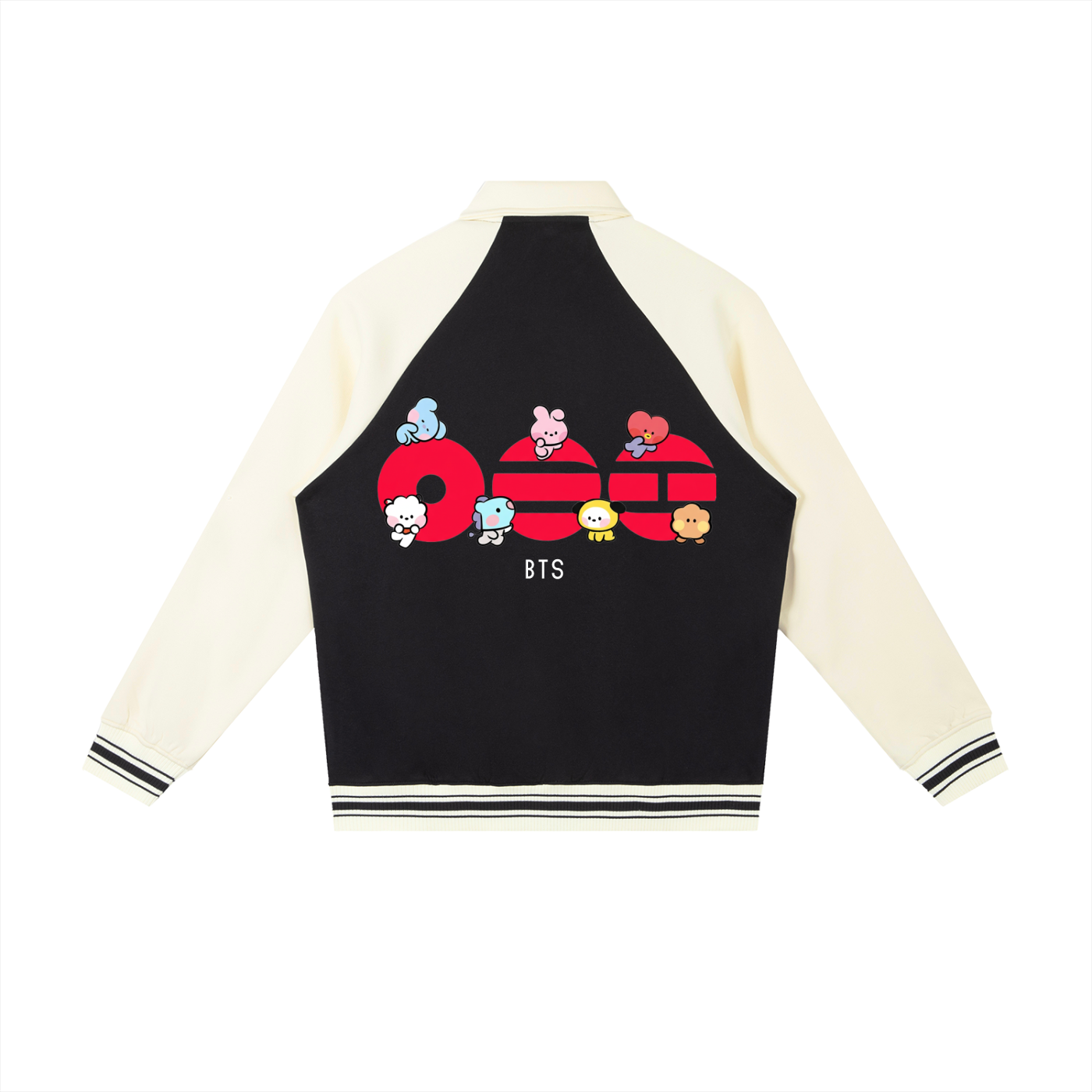 Contrast Raglan Sleeve Baseball Jacket