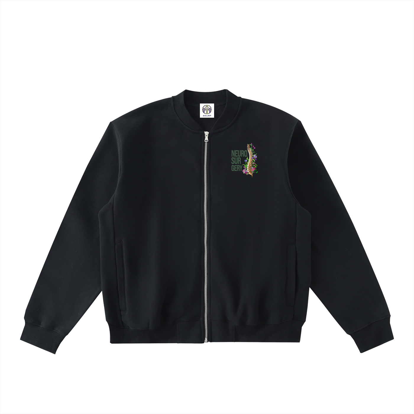 Chanel’s Neurosurgery- Essential Zip-Up Fleeced Varsity Jacket