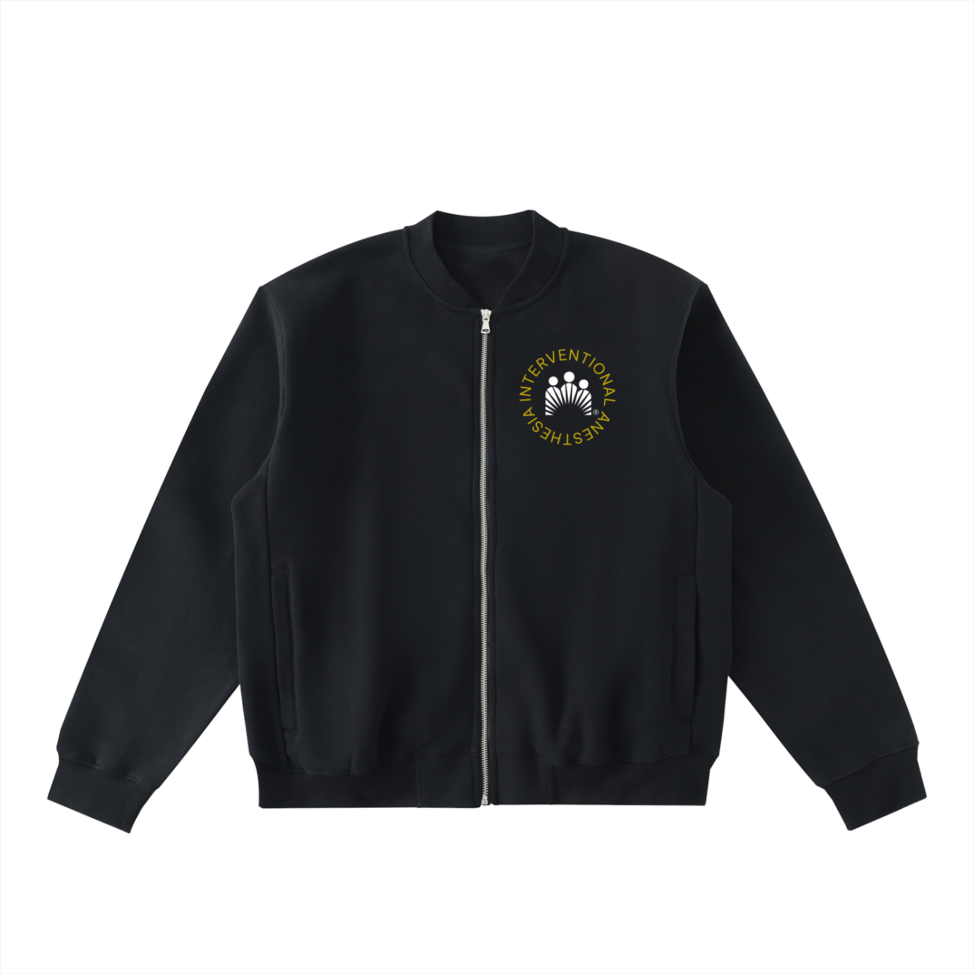 Essential Zip-Up Fleeced Varsity Jacket