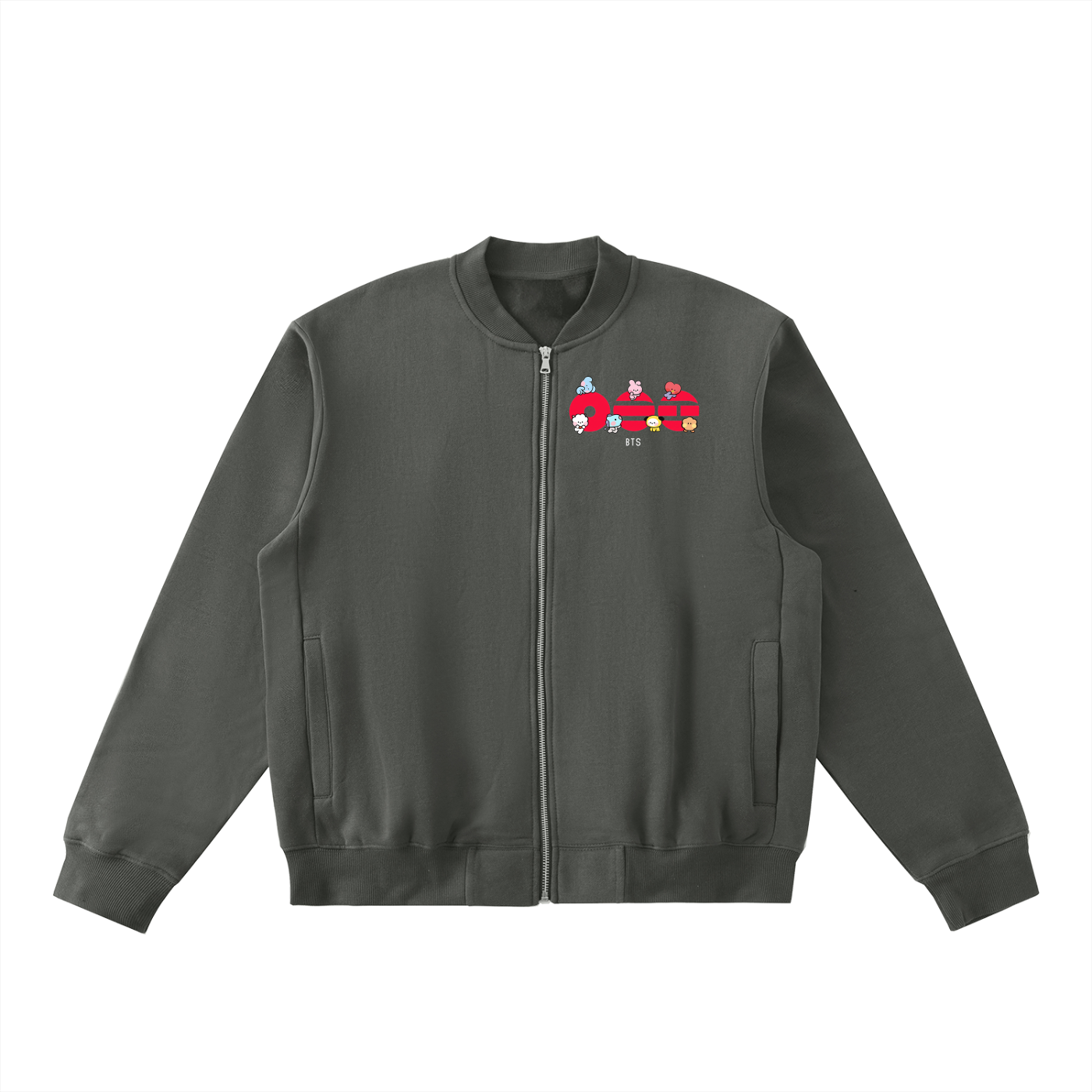 BTS3 - Essential Zip-Up Fleeced Varsity Jacket