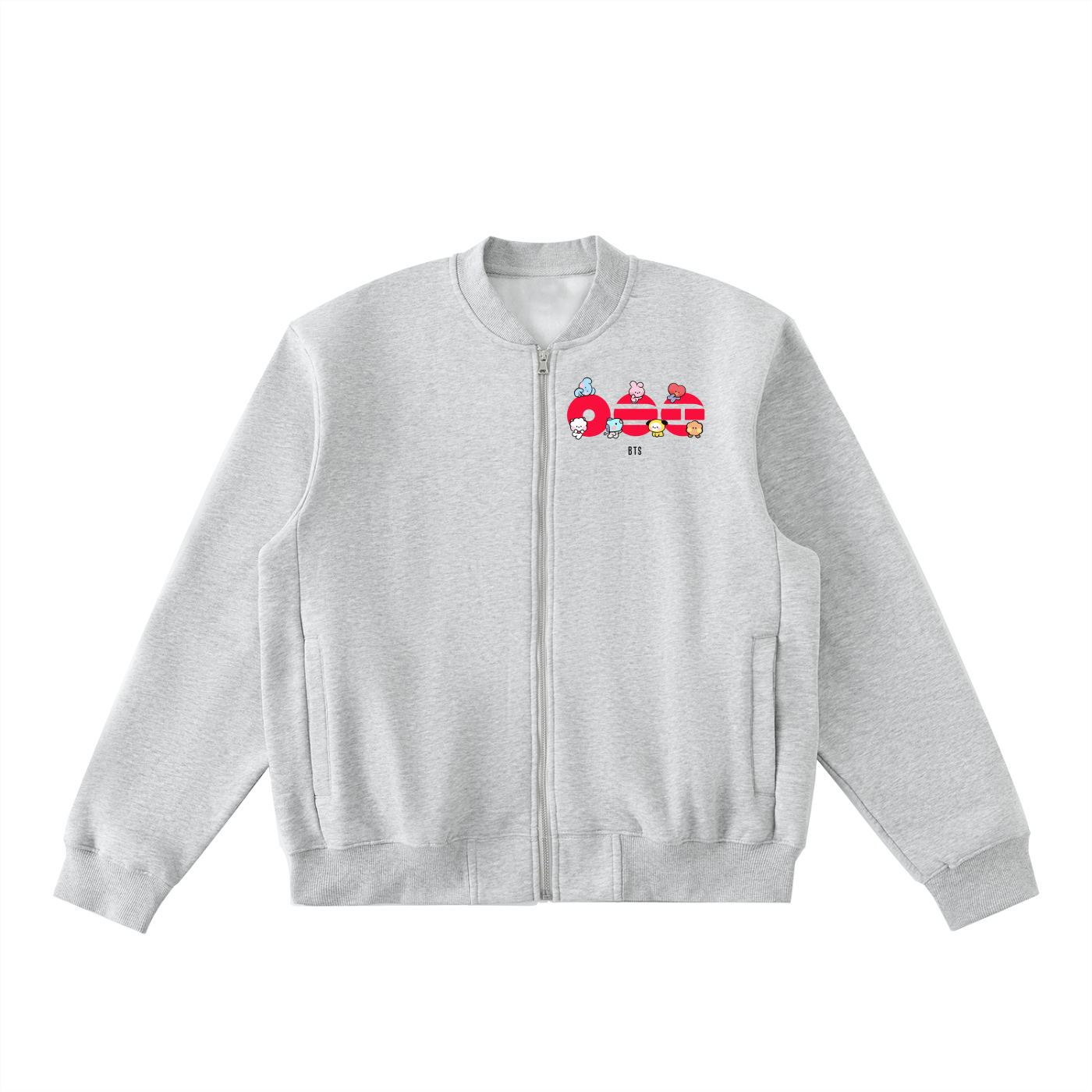 BTS4 - Essential Zip-Up Fleeced Varsity Jacket