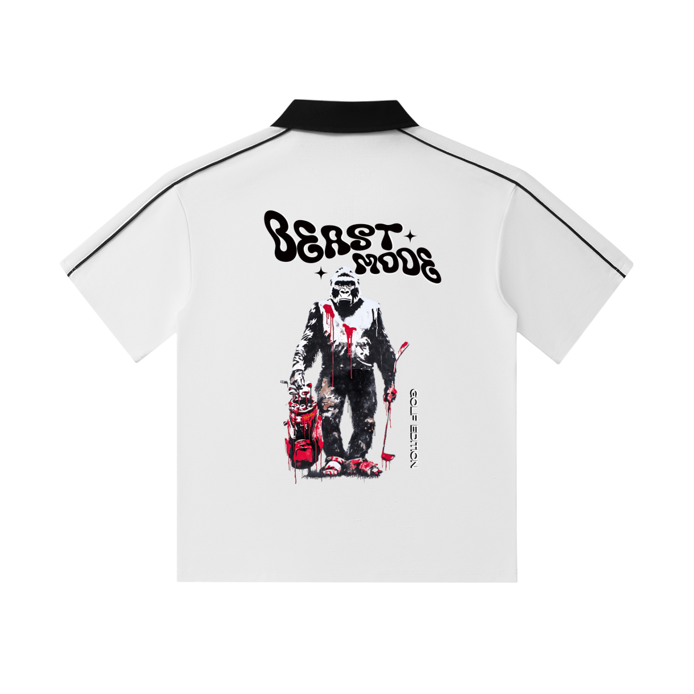 Beast Mode - (Runs small - Size Up!) Contrast Collar Short-Sleeve Golf Shirt