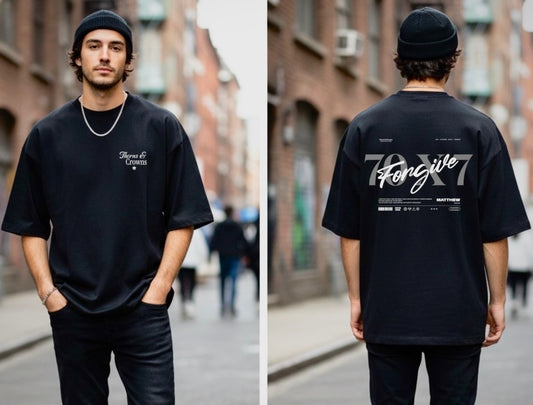 Forgive (Black) - Unisex Oversized Cotton T-Shirt