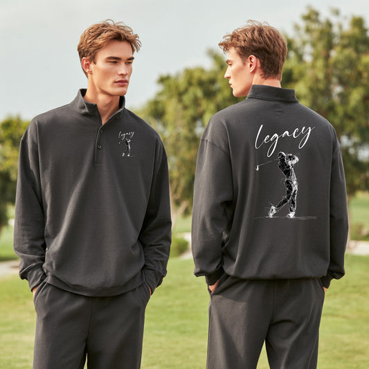 Heavyweight Polo-Collar Sweatshirt