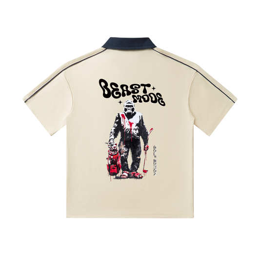 Beast Mode - (Runs small - Size Up!) Contrast Collar Short-Sleeve Golf Shirt