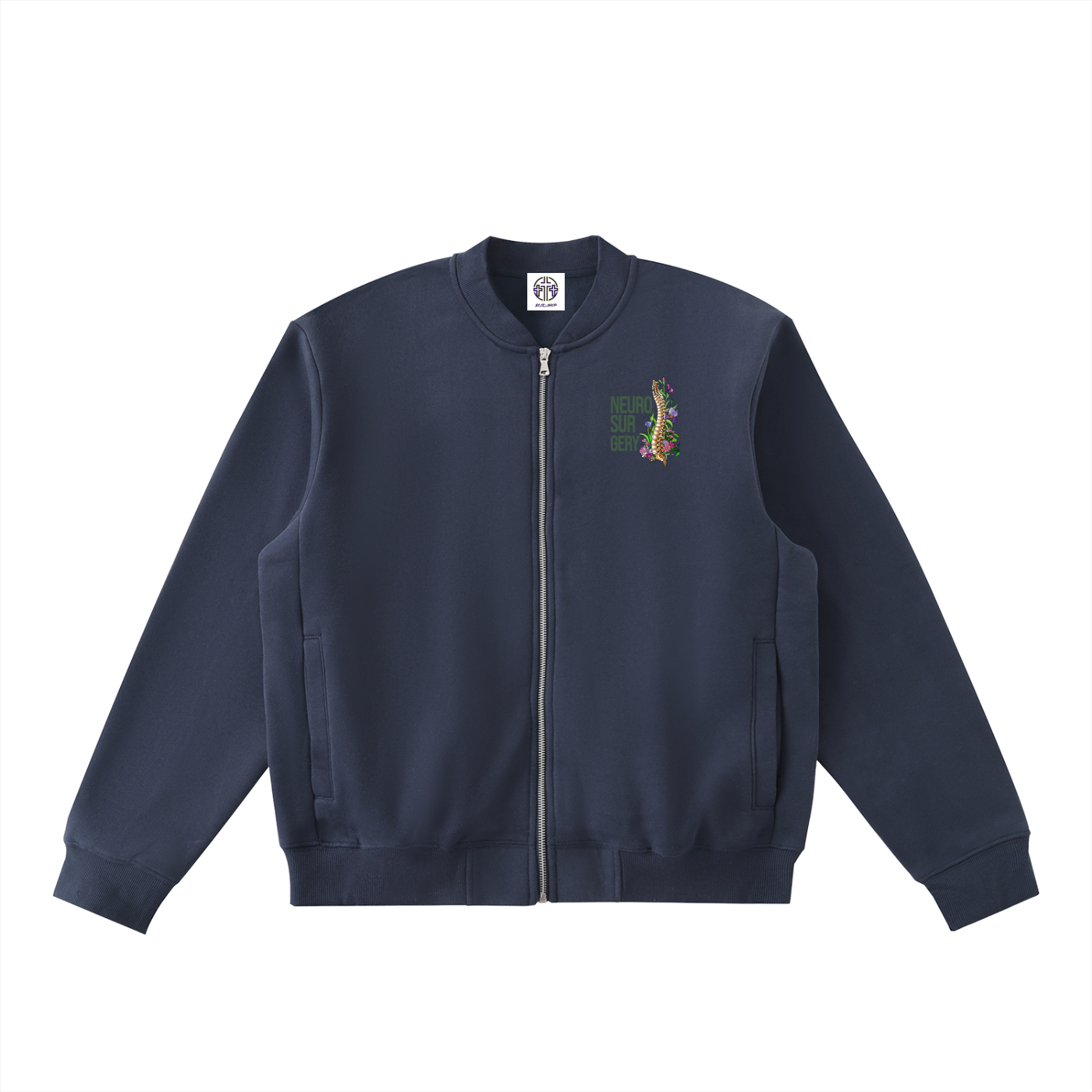 Chanel’s Neurosurgery- Essential Zip-Up Fleeced Varsity Jacket
