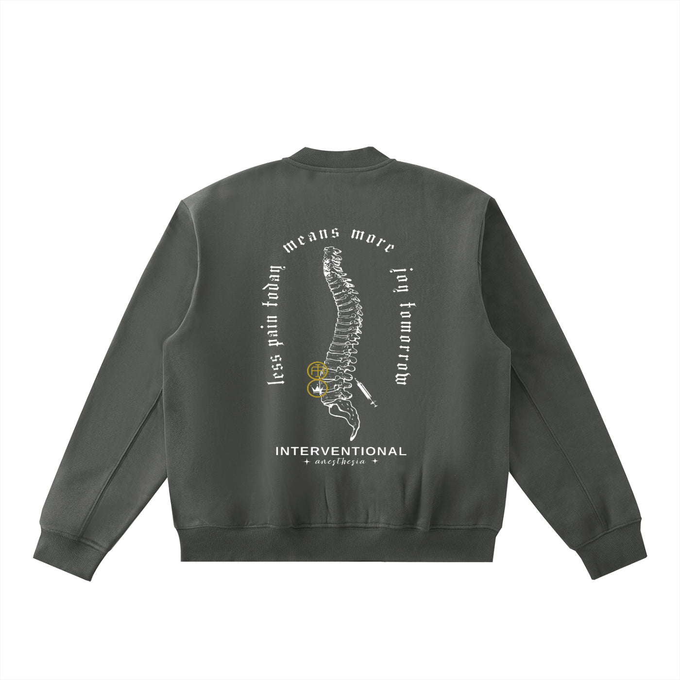 Anesthesia - Essential Zip-Up Fleeced Varsity Jacket