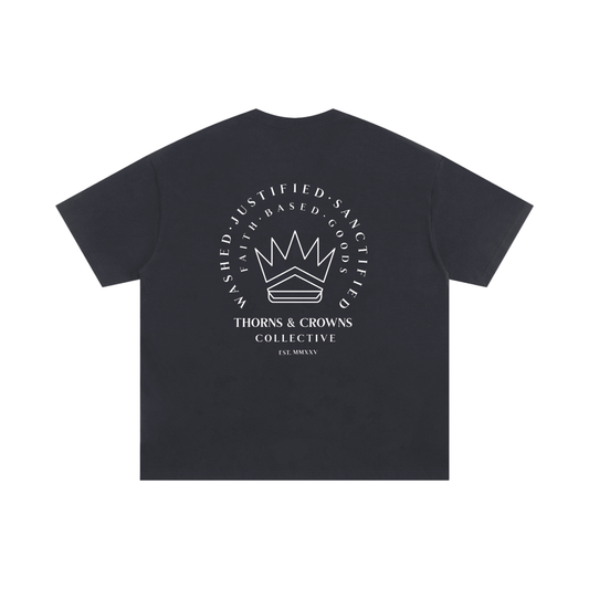 Thorns and Crowns Washed (Black)  - Unisex Cotton T-Shirt