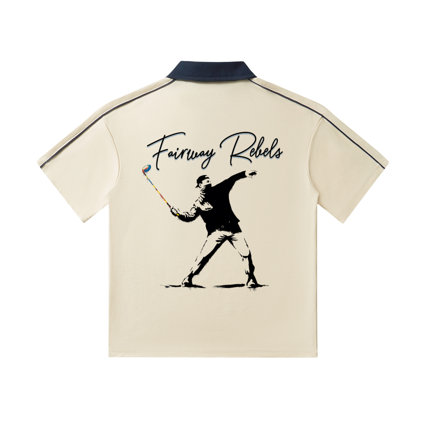 Fairway Rebel - (Runs small - Size Up!) Contrast Collar Short-Sleeve Polo Shirt