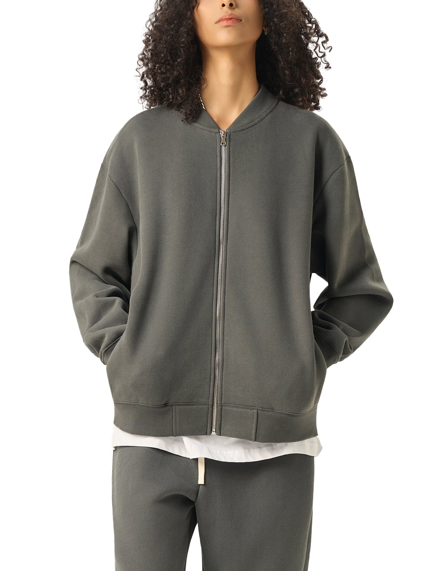 Anesthesia - Essential Zip-Up Fleeced Varsity Jacket