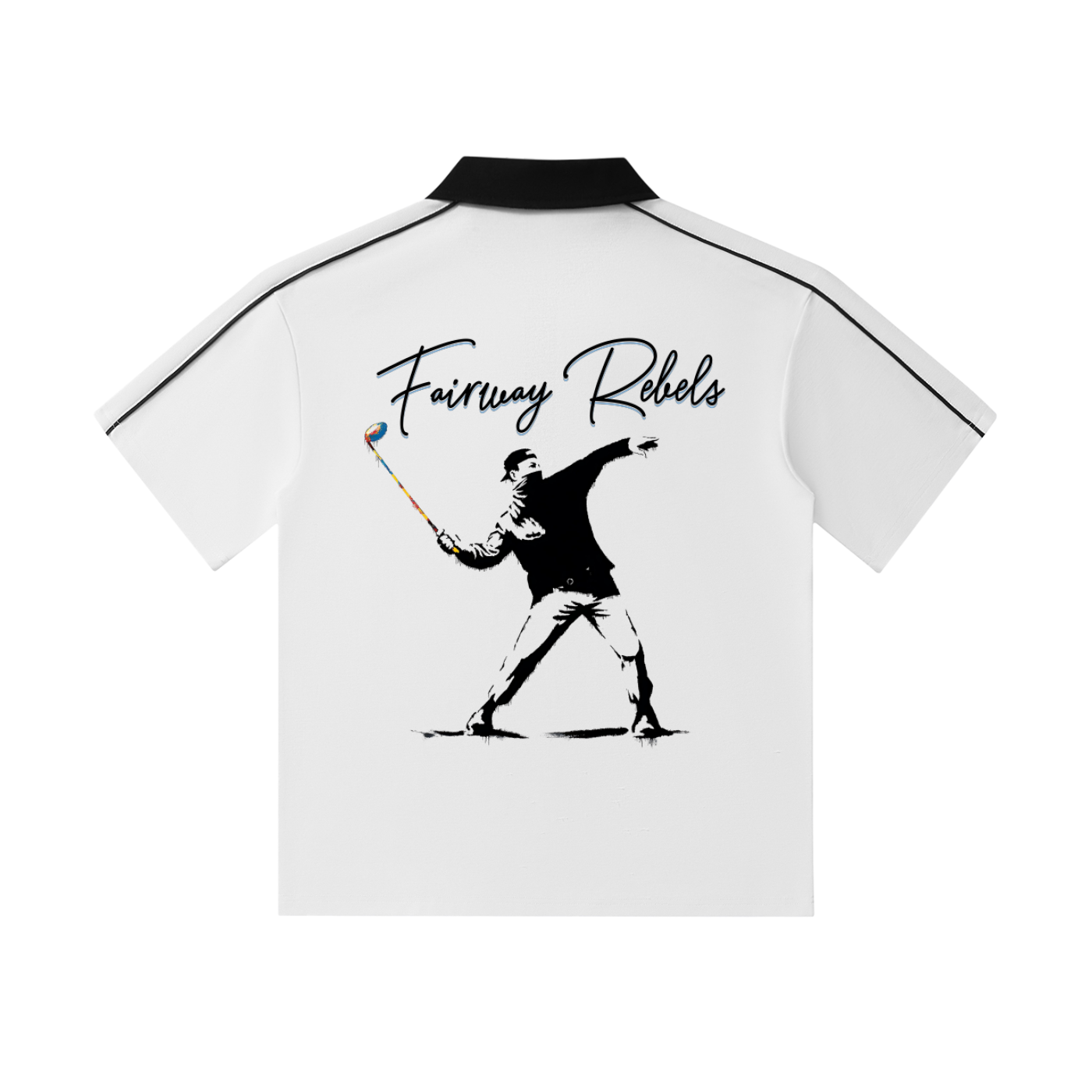 Fairway Rebel - (Runs small - Size Up!) Contrast Collar Short-Sleeve Polo Shirt