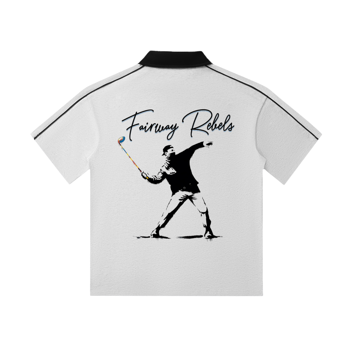 Fairway Rebel - (Runs small - Size Up!) Contrast Collar Short-Sleeve Polo Shirt