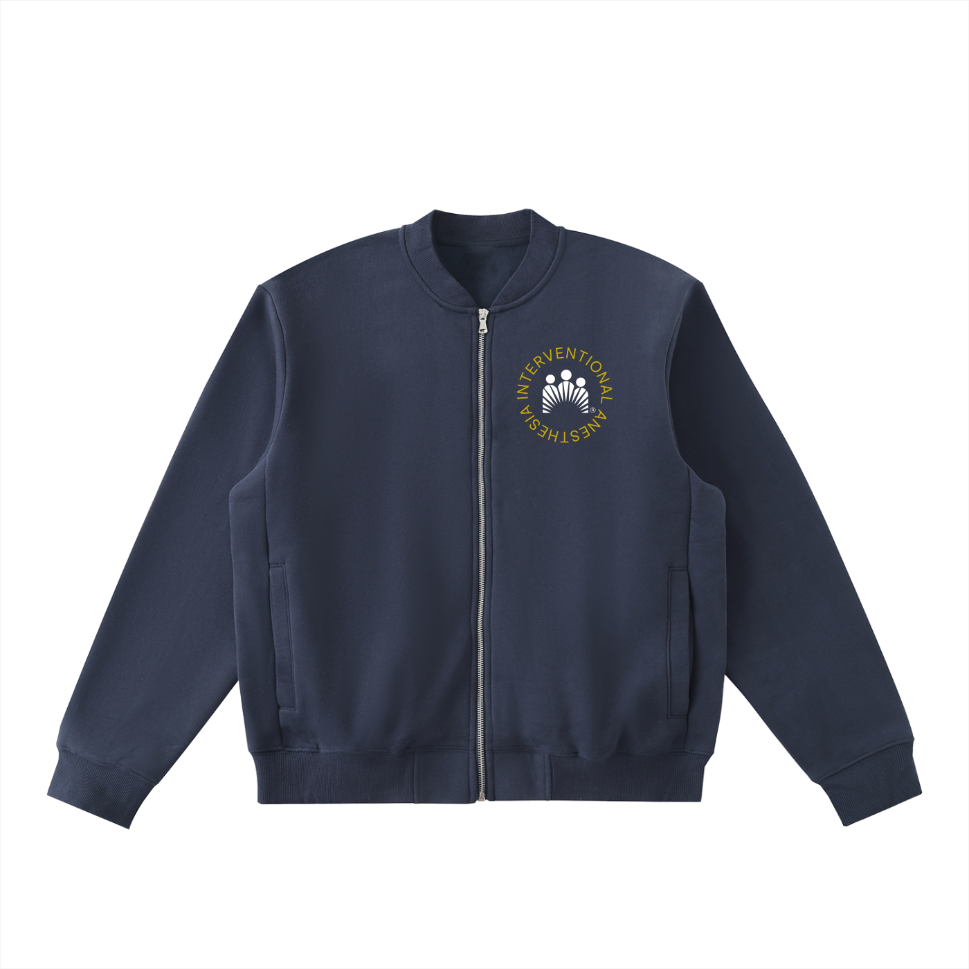 Essential Zip-Up Fleeced Varsity Jacket