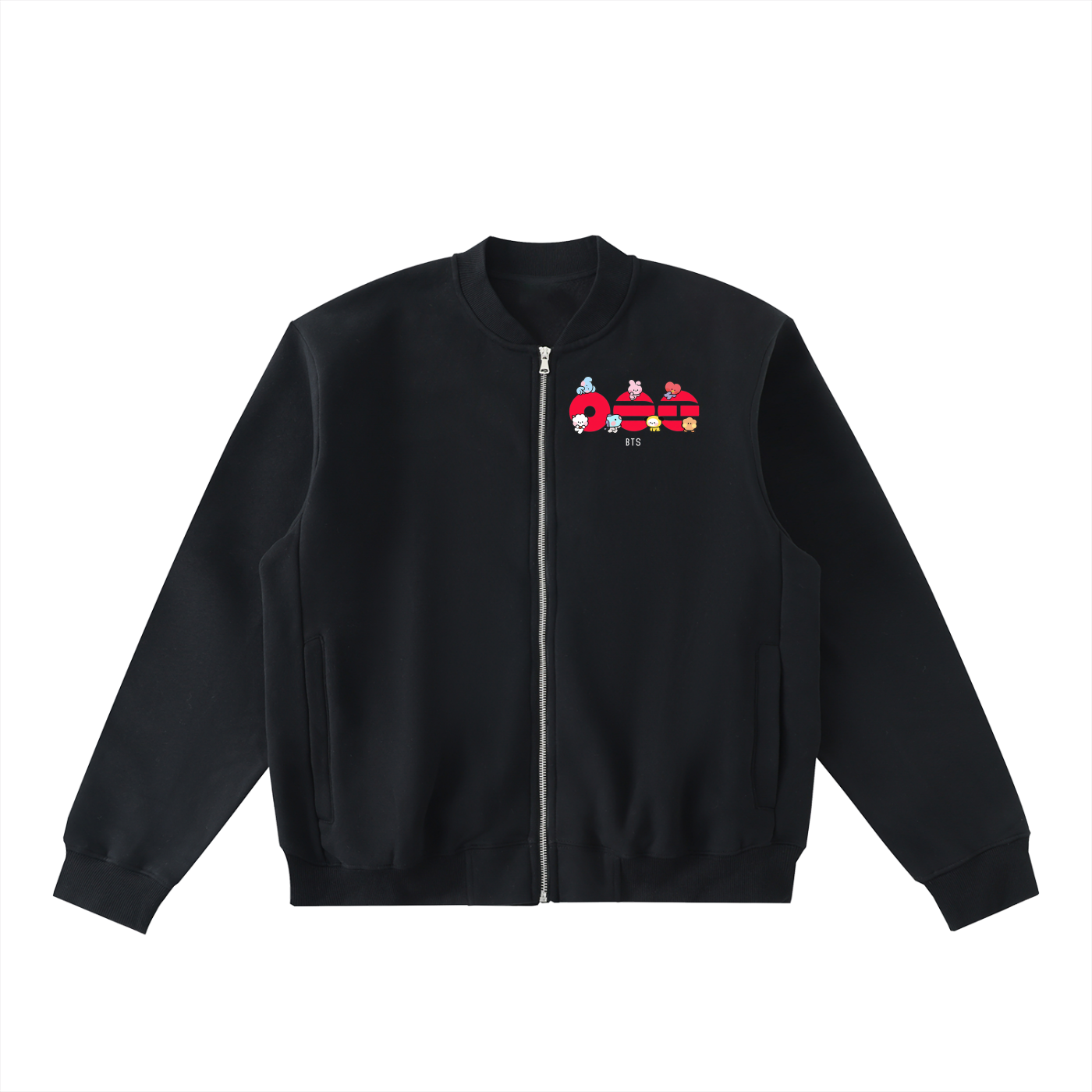 BTS3 - Essential Zip-Up Fleeced Varsity Jacket