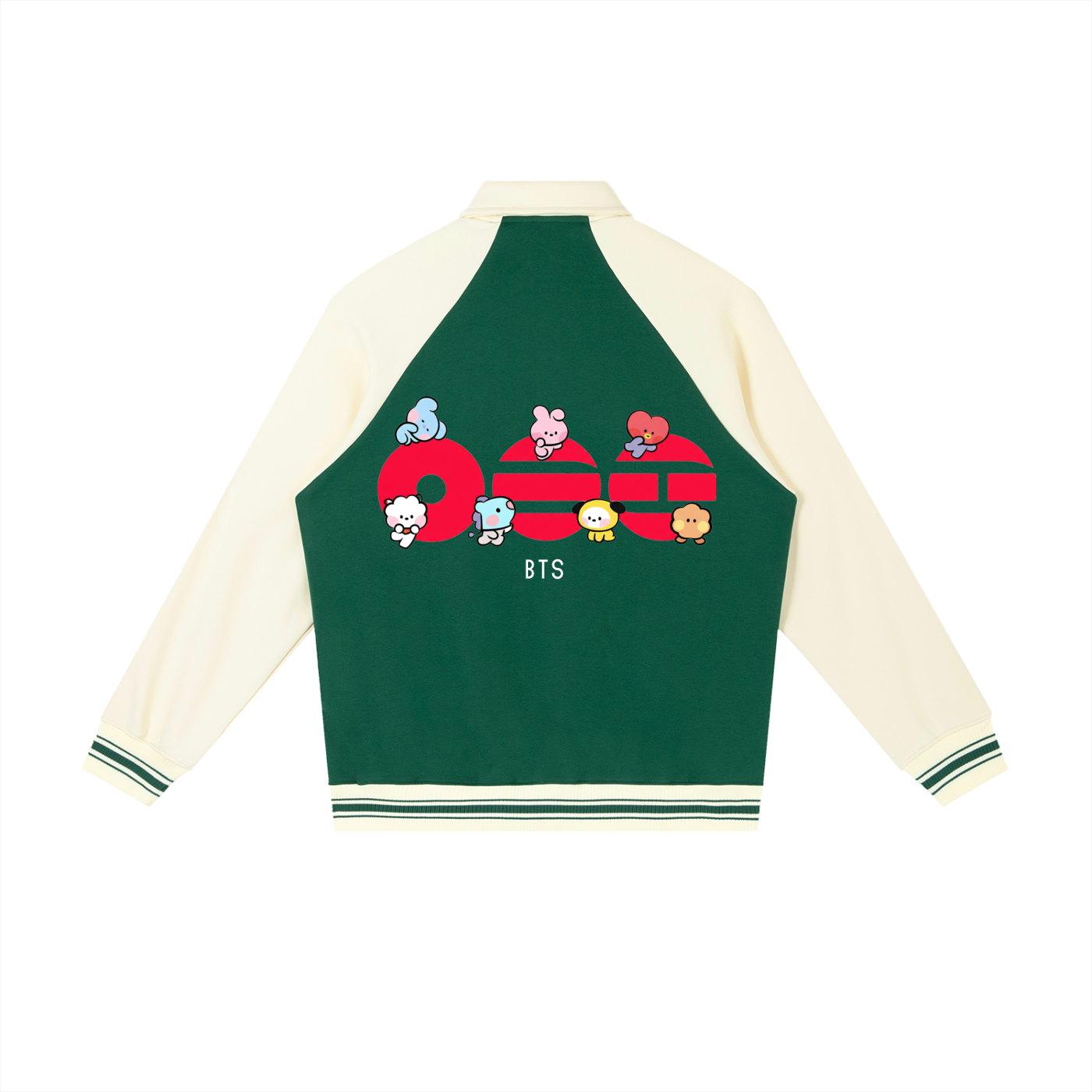 Contrast Raglan Sleeve Baseball Jacket