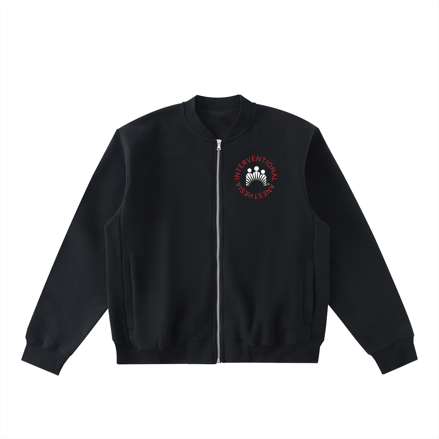 Pinch and a Burn - Essential Zip-Up Fleeced Varsity Jacket