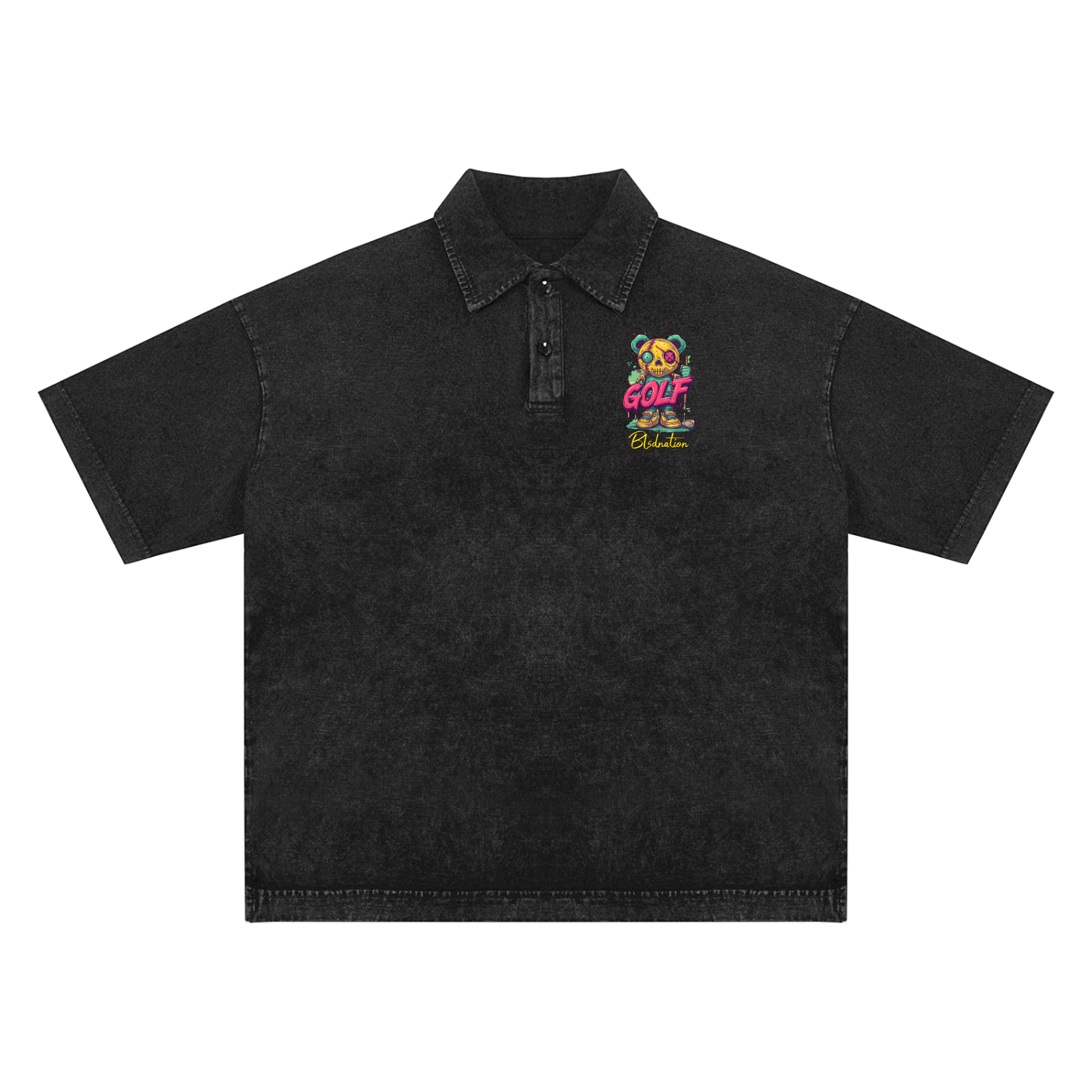 Golf Zombie - Heavyweight Snow-Washed Polo T-Shirt