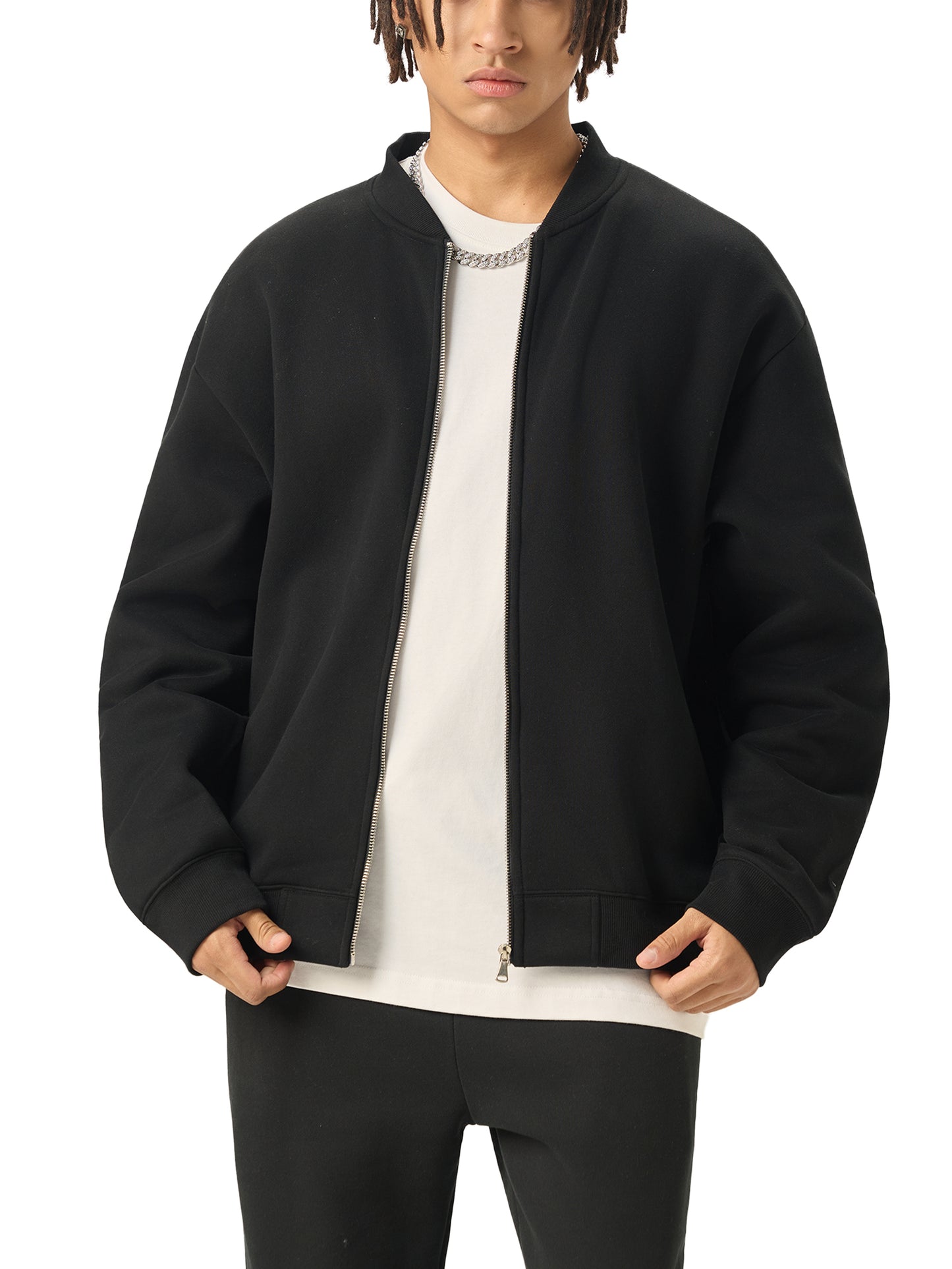 BTS3 - Essential Zip-Up Fleeced Varsity Jacket