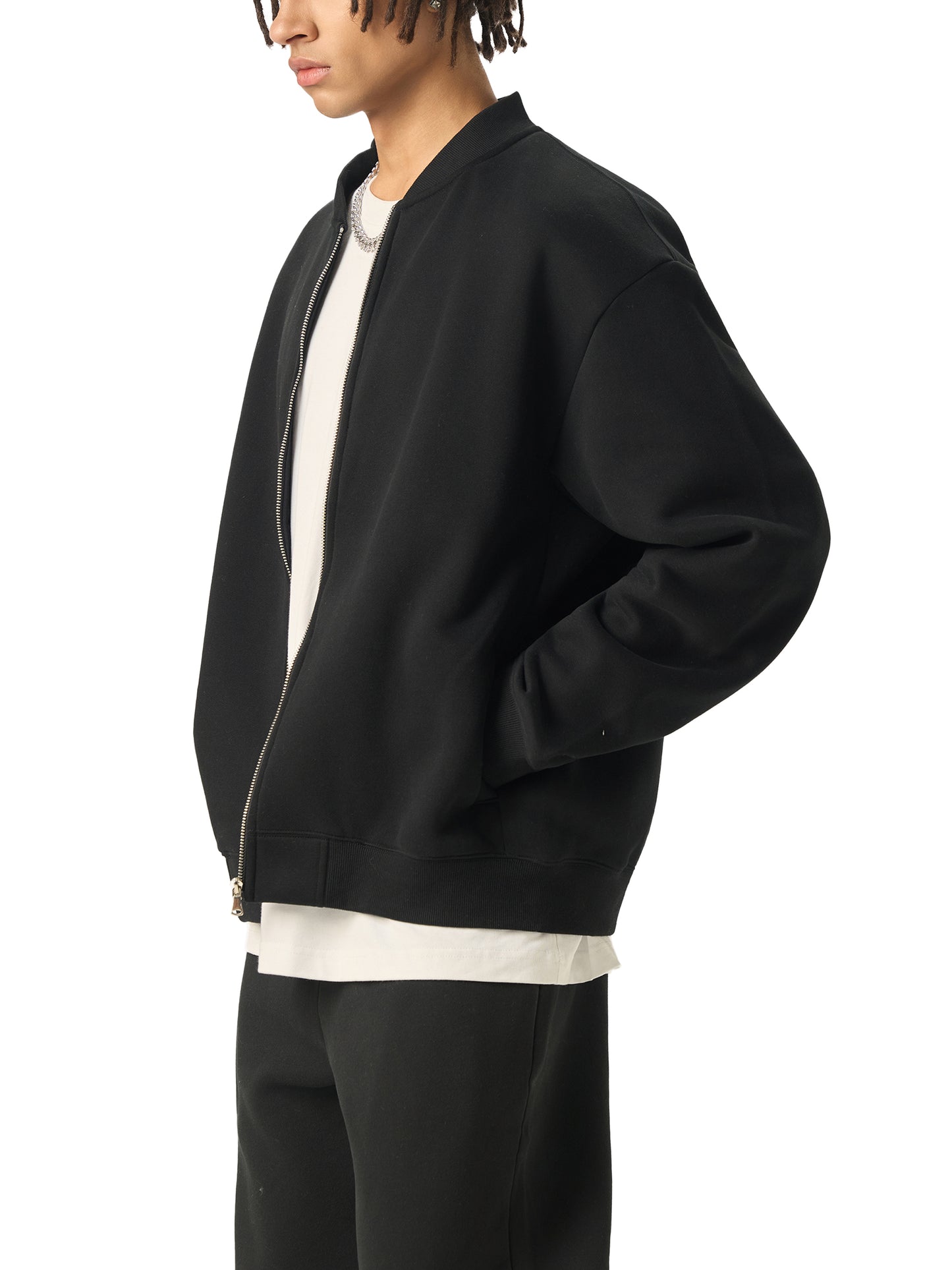 Charlene's Zip Up 2 - Essential Zip-Up Fleeced Varsity Jacket