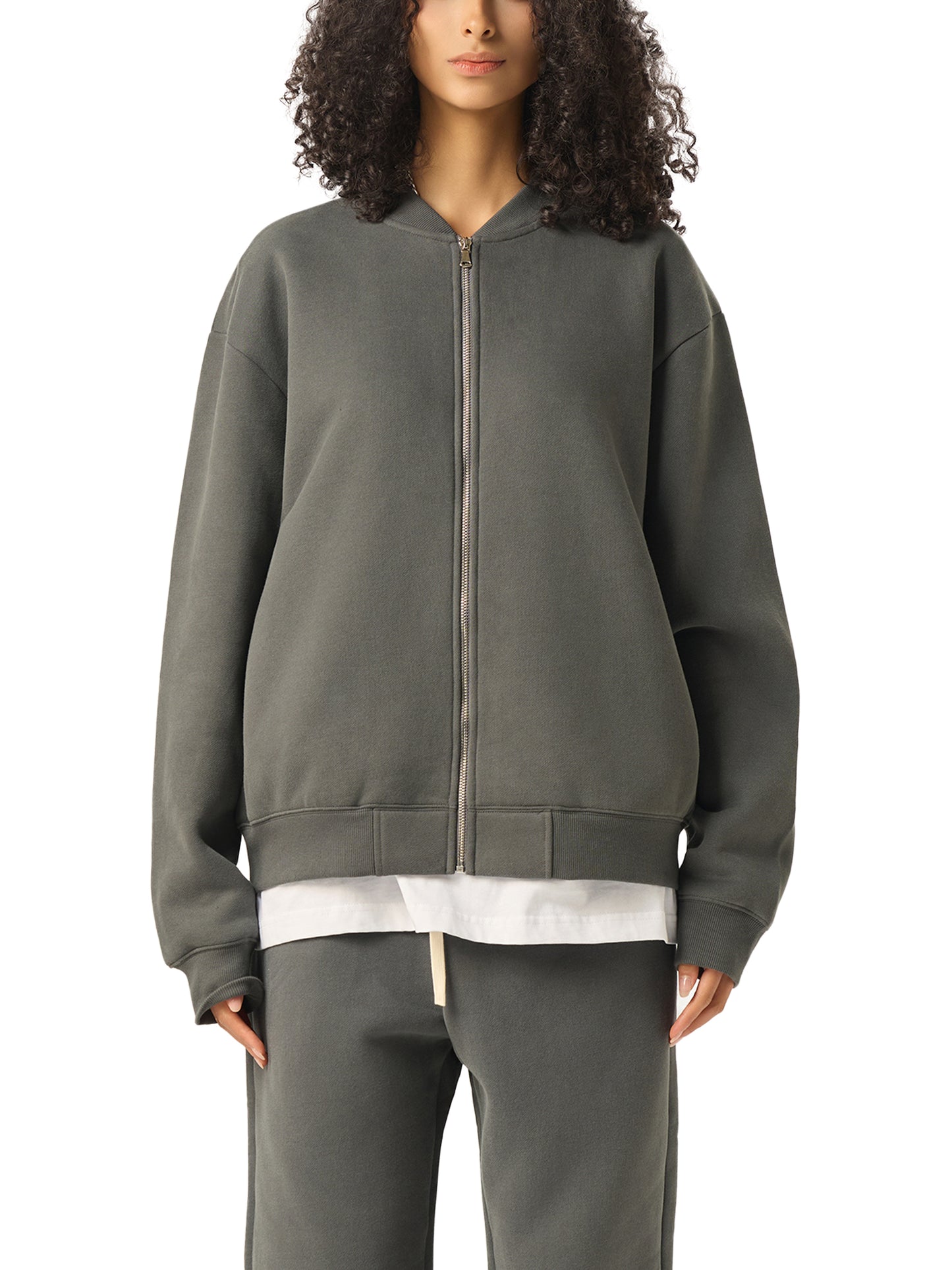 BTS3 - Essential Zip-Up Fleeced Varsity Jacket