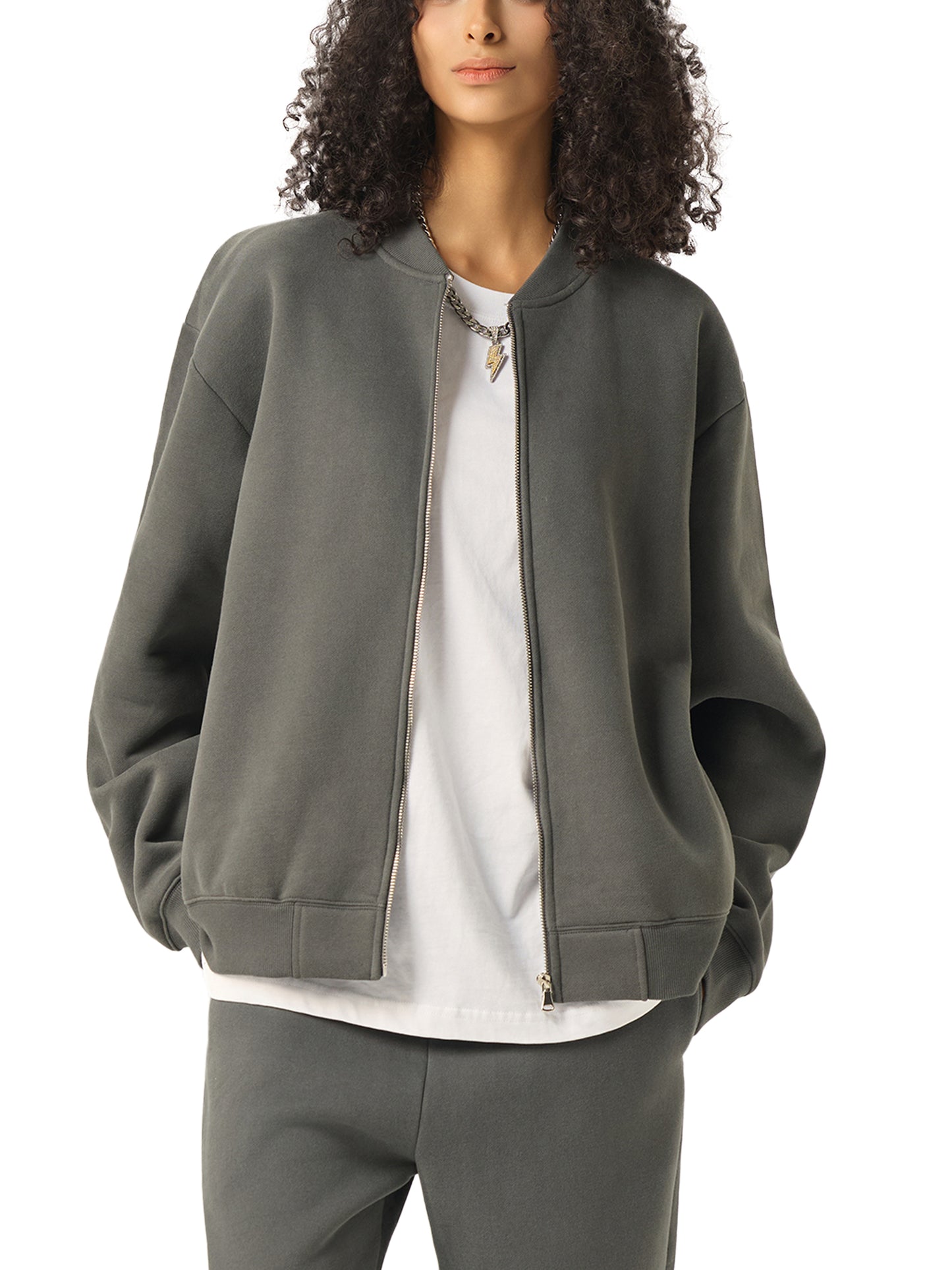 BTS4 - Essential Zip-Up Fleeced Varsity Jacket