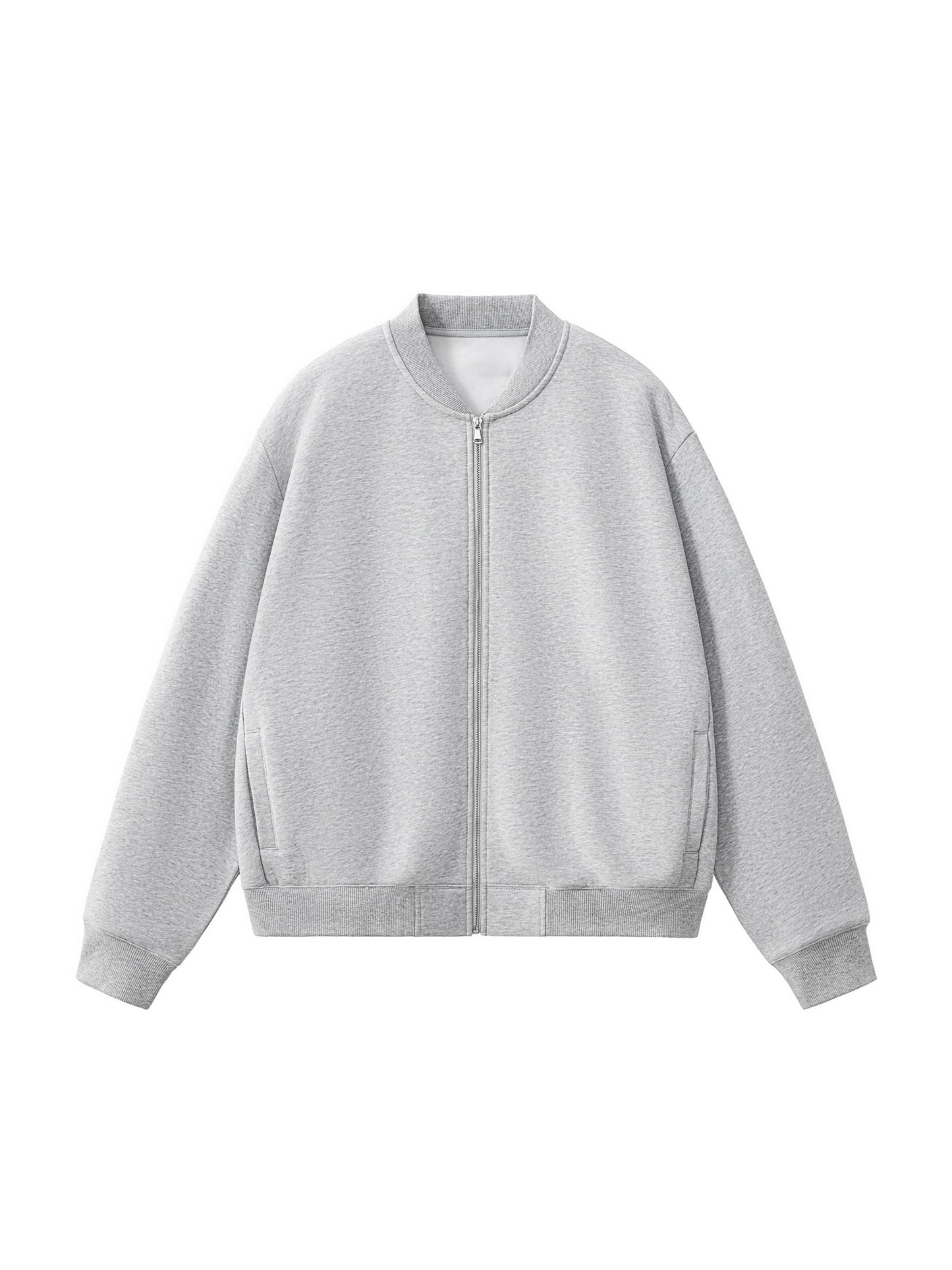 Pinch and a Burn - Essential Zip-Up Fleeced Varsity Jacket