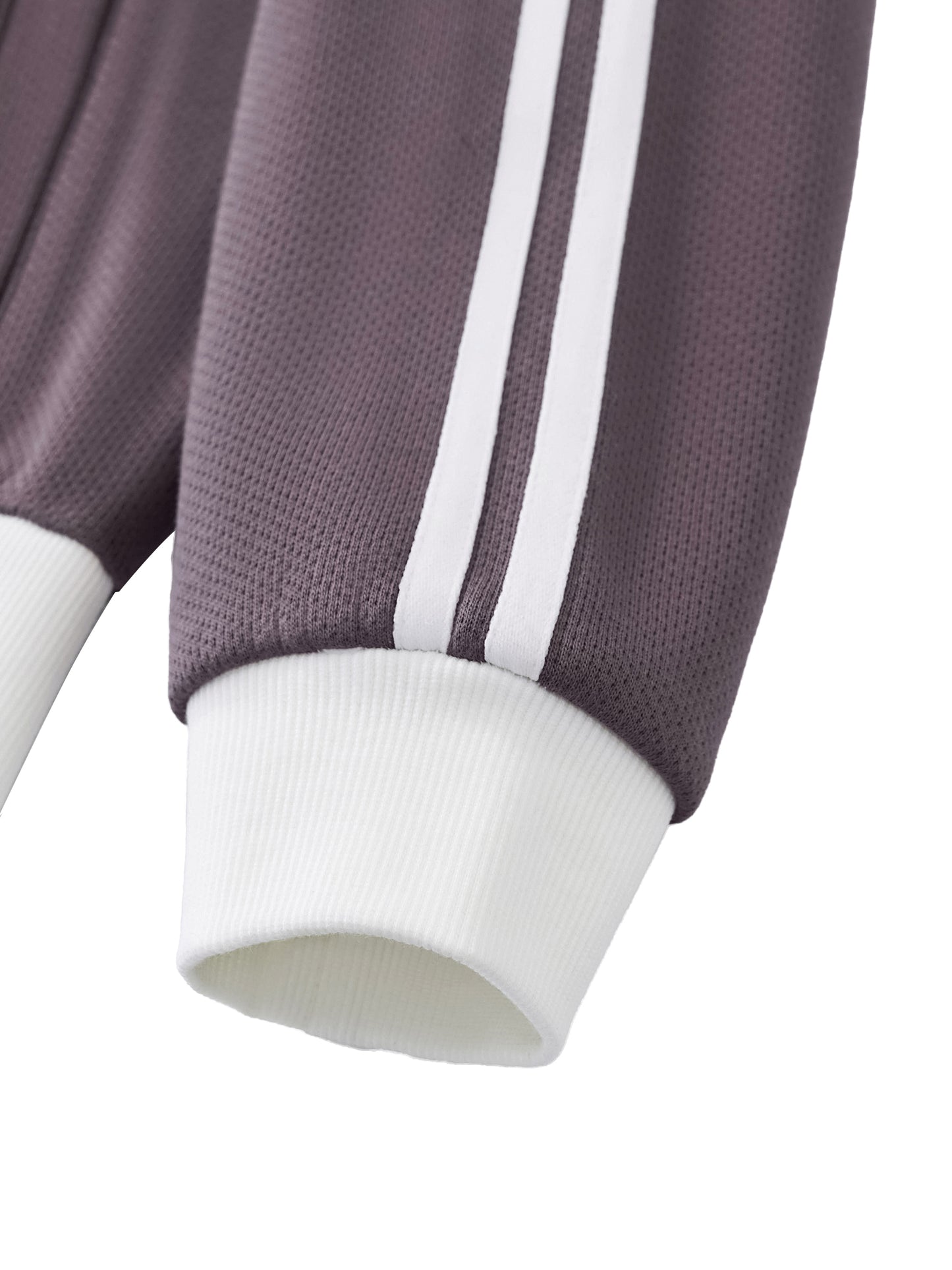 BTS - Contrast Side Stripe Fleece Cropped Track Jacket